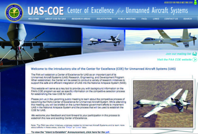 UAS Center of Excellence solicitation to be released in May - Inside ...