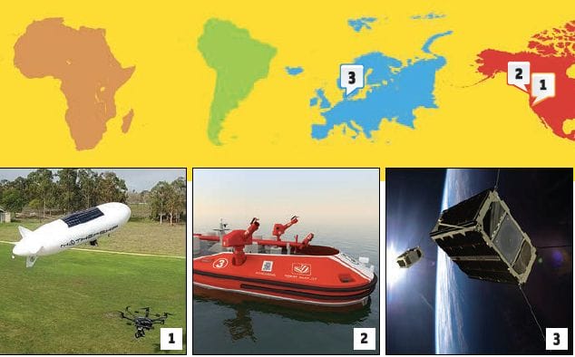 GNSS Hotspots - Pipeline Inspecting Blimp, Remote Control Fireboats, Cereal-Box Satellite and More